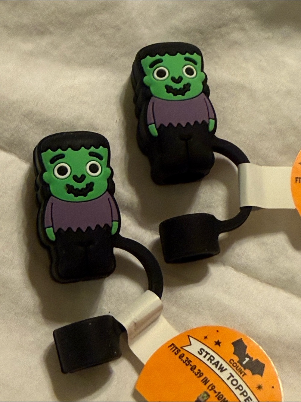 Frankenstein Halloween Straw Toppers Silicone For Tumblers